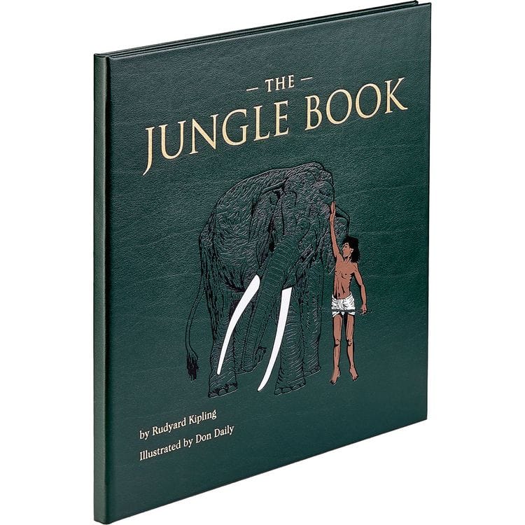 Graphic Image - "The Jungle Book" in Green Bonded Leather - Books