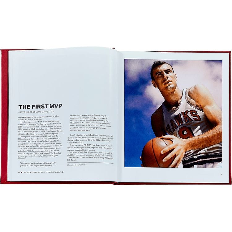 Graphic Image - "The Story of Basketball in 100 Photographs" Leather-Bound Book by Sports Illustrated - Books
