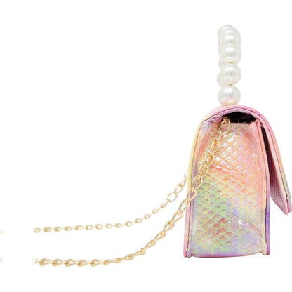 Zomi Gem - Tie Dye Crocodile Pearl Handle Bag - Pink - Trend Accessories