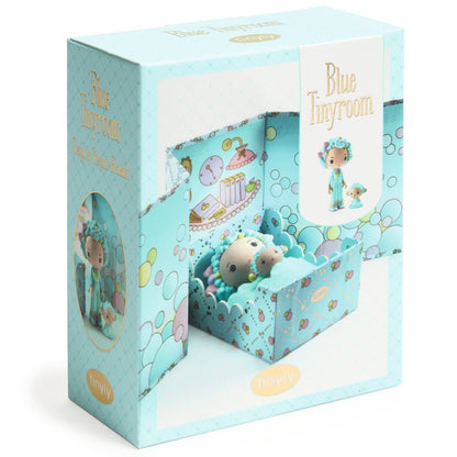 Djeco - Tinyly Blue Tinyroom with Figurines - Collectibles