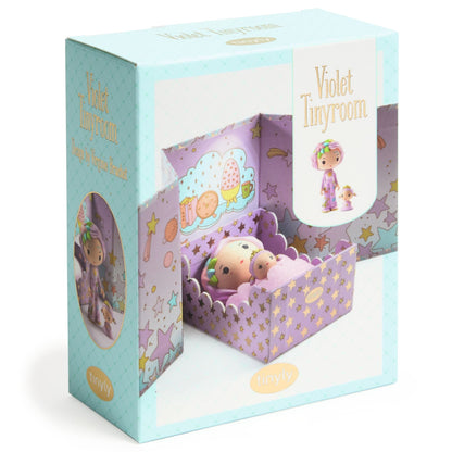 Djeco - Tinyly Violet Tinyroom with Figurines - Collectibles