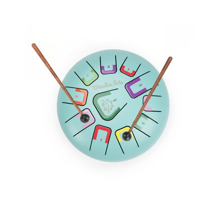 Moulin Roty - Tongue Drum Large - Light Blue - Music