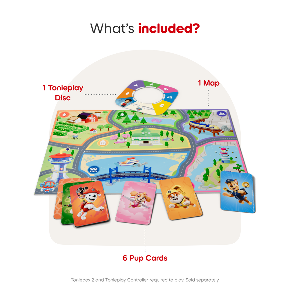 Tonies - Tonies PAW Patrol Toniebox 2 Bundle with Tonieplay Game, Sleeve and 4 Tonies - Sunset Red - Electronics