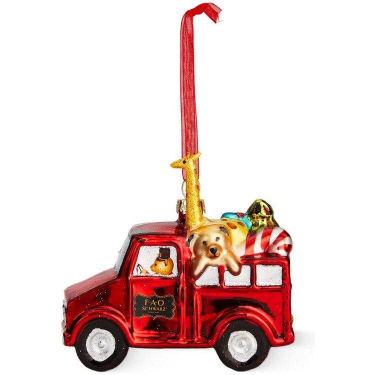 FAO Schwarz - Toy Delivery Truck Glass Ornament - Holiday