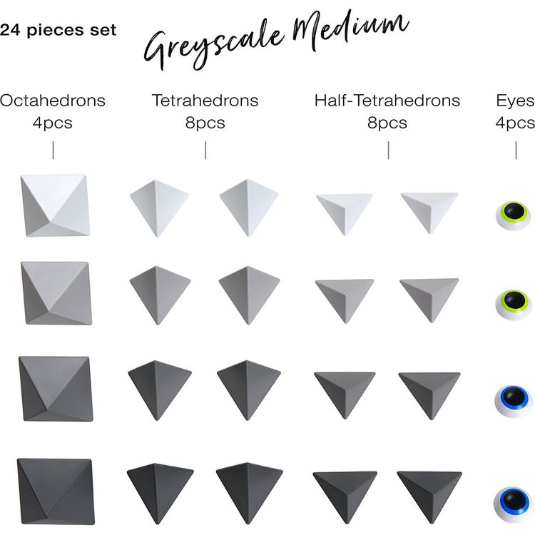 Trido - Trido Monochromatic Medium Magnet Building Set - 24 Pieces - Preschool