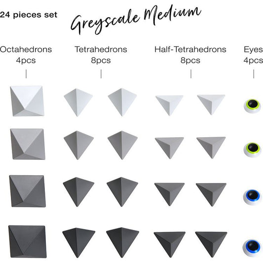 Trido - Trido Monochromatic Medium Magnet Building Set - 24 Pieces - Preschool