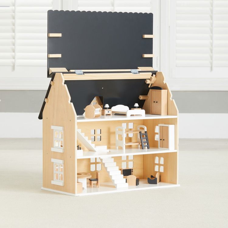 Wonder & Wise - Two-story Wooden Dollhouse - Dolls