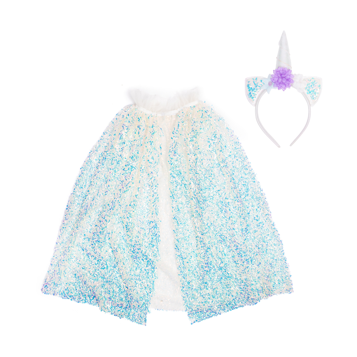 Great Pretenders - Unicorn Sparkle Cape and Headband - Size 4-6 Years - Dress up