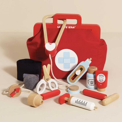 Le Toy Van - Vintage Doctor Roleplay Wooden Kit - 10 Piece - Preschool