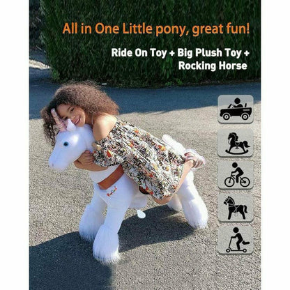 PonyCycle, Inc. - White Model U Ride-On Unicorn - 3-4 Years - Plush