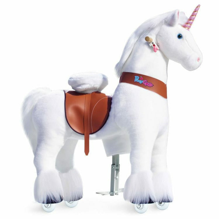 PonyCycle, Inc. - White Model U Ride-On Unicorn - 7+ Years - Preschool