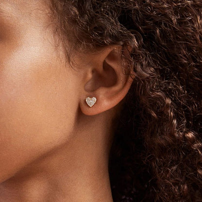 Minibar by BaubleBar - Whole Lotta Heart 18K Gold Kids' Earrings - Pavé - Trend Accessories