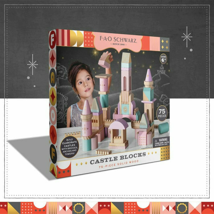 FAO Schwarz - Wood Castle Blocks 75pcs - Preschool