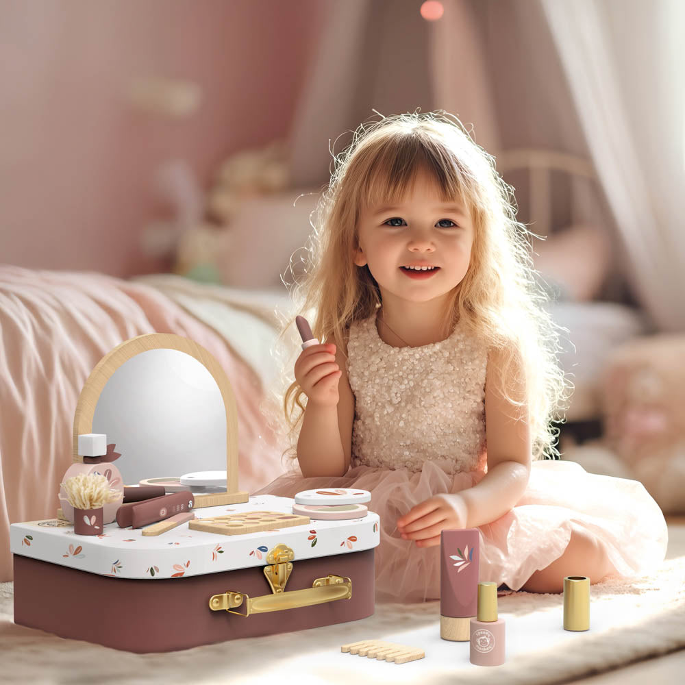 Speedy Monkey - Wood Pretend Play Beauty Suitcase - Preschool