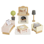 Le Toy Van - Wooden Dollhouse Living Room Furniture Set - 19 Pieces - Dolls