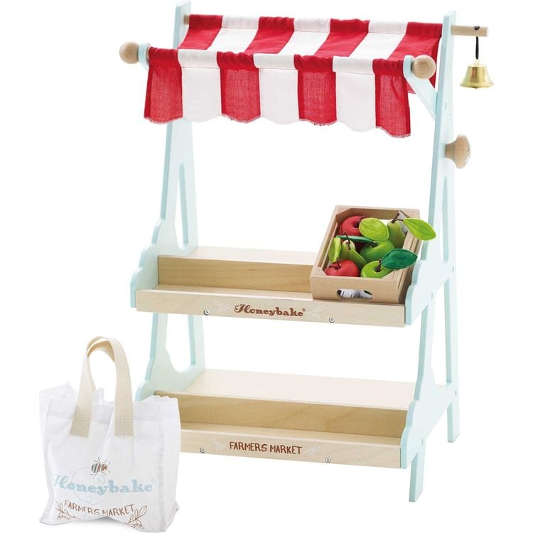 Le Toy Van - Wooden Market Stall & Fruit Play Food Crate - Preschool