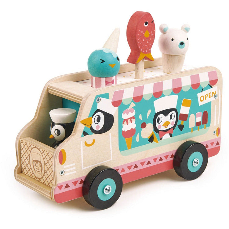 Tender Leaf Toys - Wooden Penguin's Gelato Van - Preschool