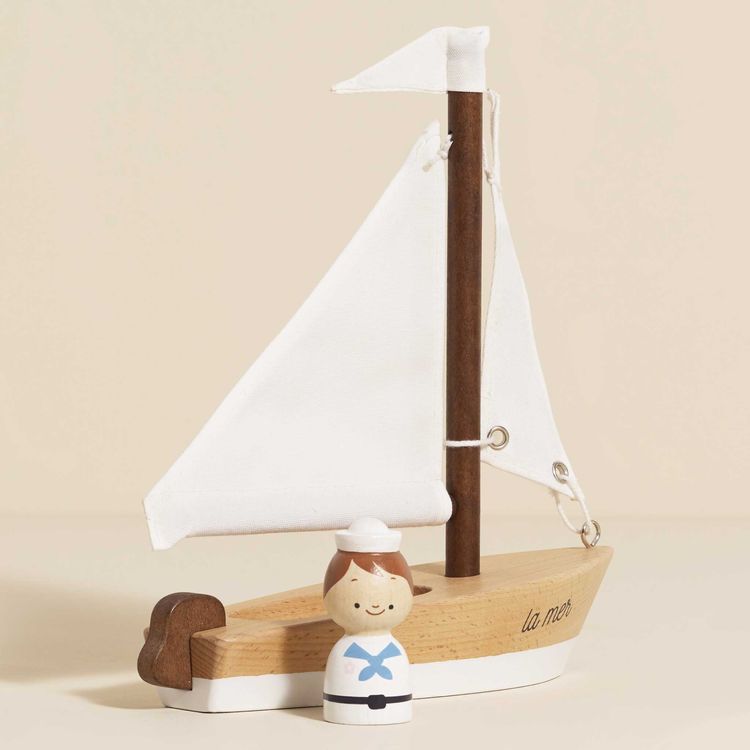 Le Toy Van - Wooden Sailing Boat & Captain - Preschool