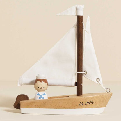 Le Toy Van - Wooden Sailing Boat & Captain - Preschool