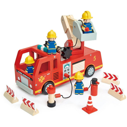 Tender Leaf Toys - Wooden Toy Fire Engine Truck - Preschool