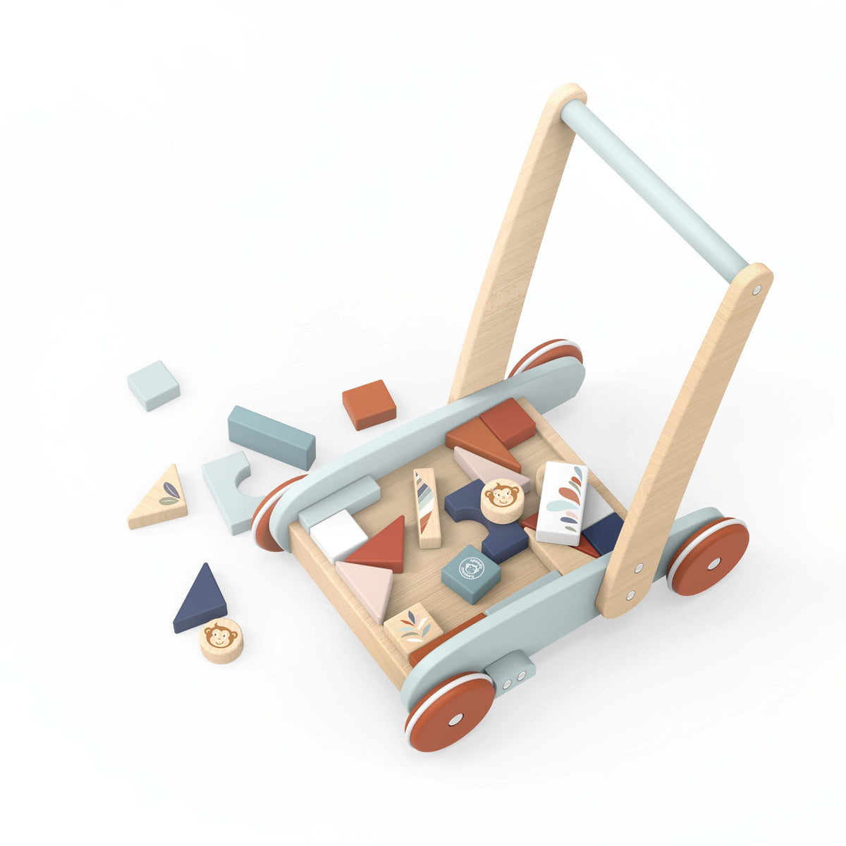 Speedy Monkey - Wooden Walker with Building Blocks - Infants
