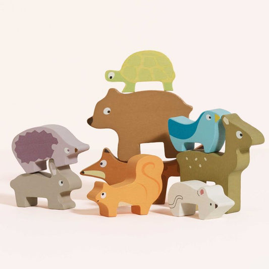 Le Toy Van - Woodland Stacking Forest Animals & Bag - 10 Pieces - Infants