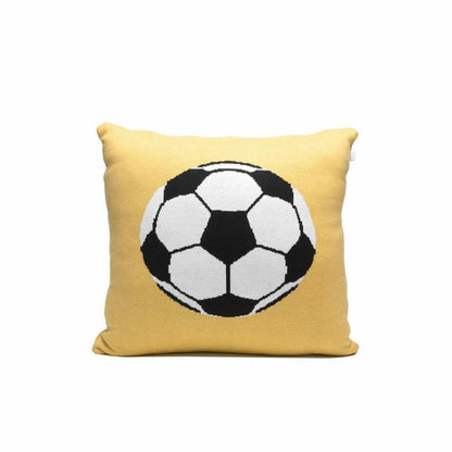 Rian Tricot - Yellow Soccer Ball Pillow - Room Decor